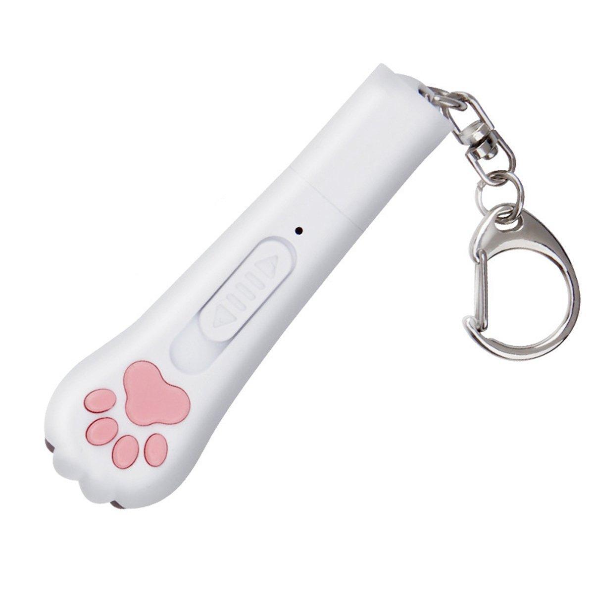 Mini Handheld Cat Claw Teasing Toy Interactive Pet Play Wand for Kitten Exercise - White