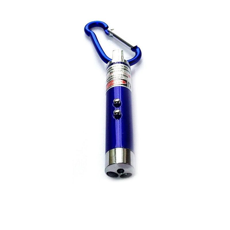 Interactive Cat Laser Pointer Toy with LED and UV Light for Pet Play Training - Black