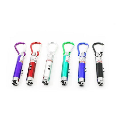 Interactive Cat Laser Pointer Toy with LED and UV Light for Pet Play Training - Red