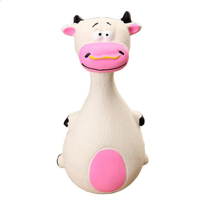 Latex Squeaky Dog Toys Puppy Pet Chew Toys Squeaker Soft and Interactive - Brown