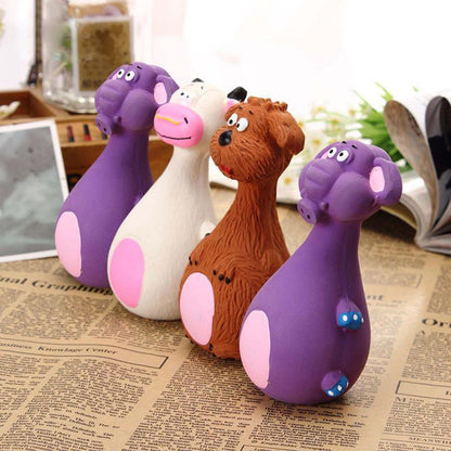 Latex Squeaky Dog Toys Puppy Pet Chew Toys Squeaker Soft and Interactive - Purple