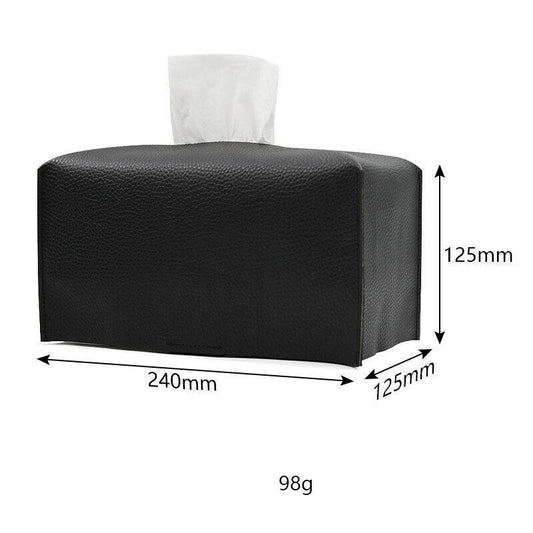 Large Size Tissue Box Dispenser Paper Holder Napkin Case Pu Leather Cover - Green