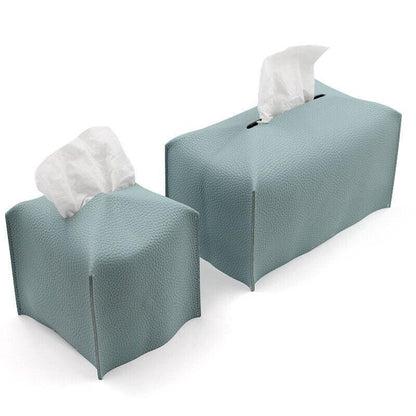 Large Size Tissue Box Dispenser Paper Holder Napkin Case Pu Leather Cover - Pink