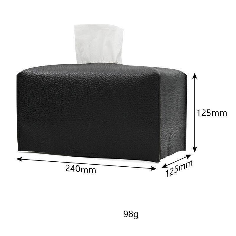 Large Size Tissue Box Dispenser Paper Holder Napkin Case Pu Leather Cover - White