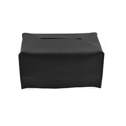 Large Size Tissue Box Dispenser Paper Holder Napkin Case Pu Leather Cover - White