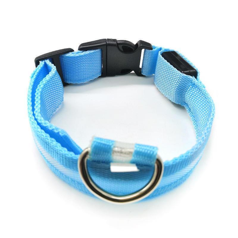 M Size USB Rechargeable LED Dog Collar Nylon Glow Flashing Light Up Pet Collar - Red
