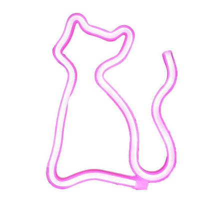 LED Rainbow Neon Light Lamp for Bedside Night Room Wall Home Decoration - Cat Warm