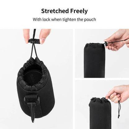 4pcs DSLR Camera Lens Pouch Protective Case Tube Bag Soft Cover for SLR Storage