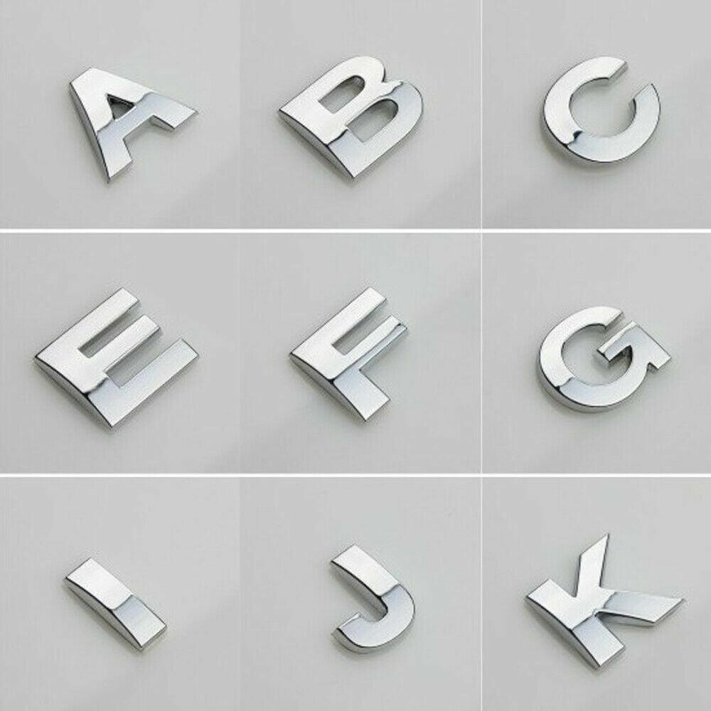 A-Z Alphabet Letters Car Sticker Self Adhesive Auto Badge Emblem 3D Chrome Good - L