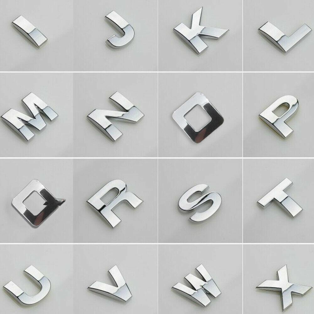 A-Z Alphabet Letters Car Sticker Self Adhesive Auto Badge Emblem 3D Chrome Good - Number 4