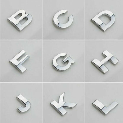 A-Z Alphabet Letters Car Sticker Self Adhesive Auto Badge Emblem 3D Chrome Good - R