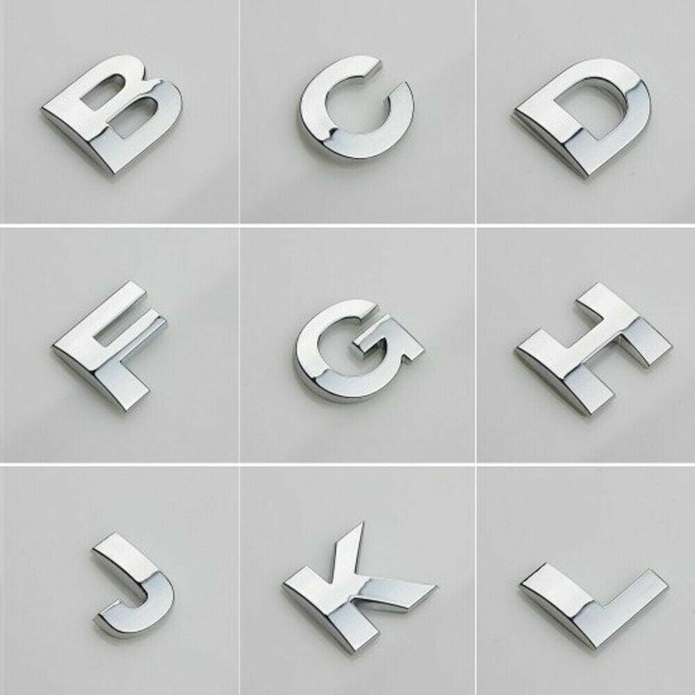 A-Z Alphabet Letters Car Sticker Self Adhesive Auto Badge Emblem 3D Chrome Good - Red S