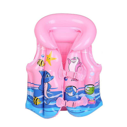 Inflatable Swim Vest with Buoyancy Support for Water Activities and Training Use - Blue-S
