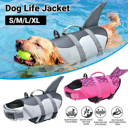 Pet Life Jacket Dog Swim Vest Outdoor Water Gear for Summer Swimming Activities - Grey M