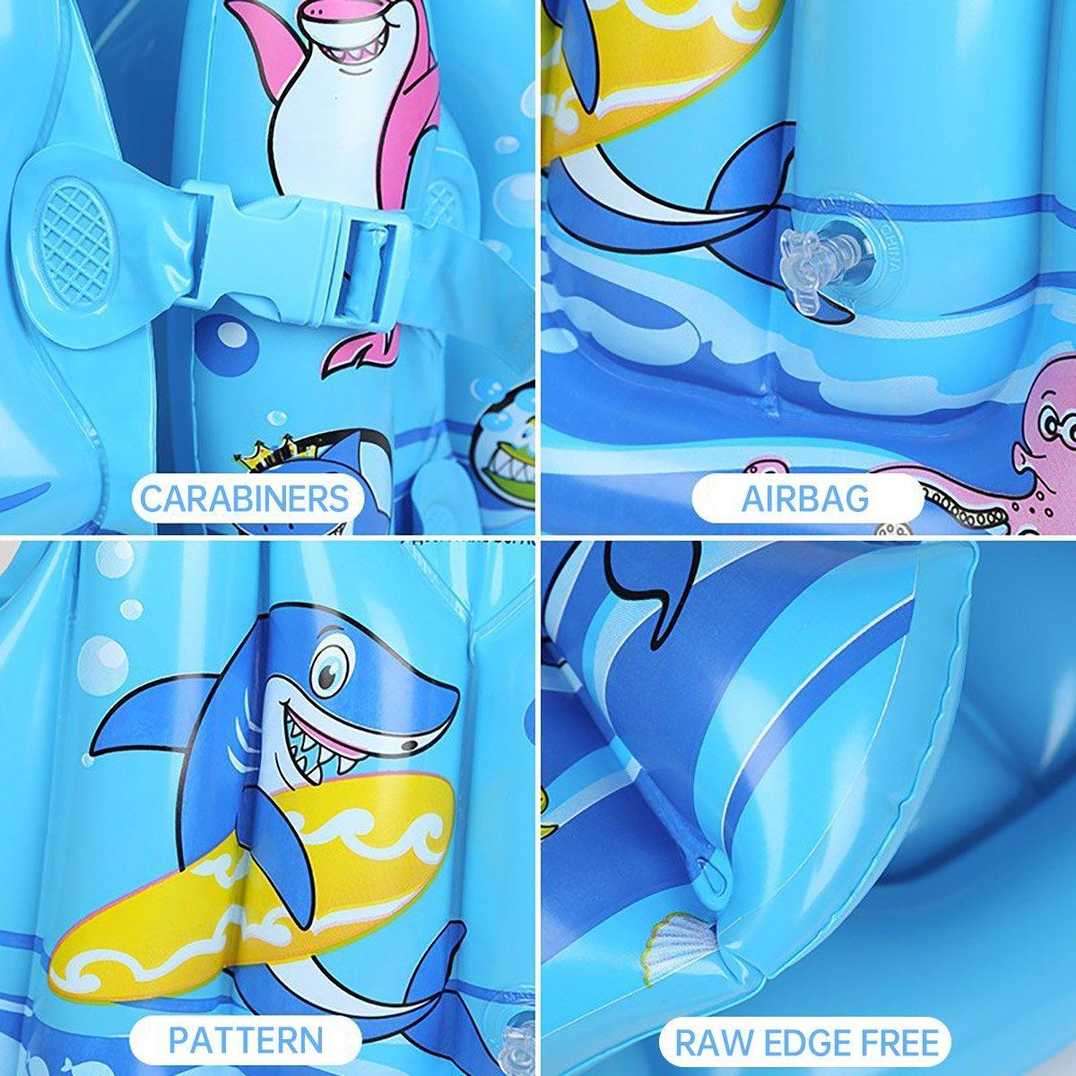 Inflatable Swim Vest with Buoyancy Support for Water Activities and Training Use - Pink-L