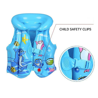 Inflatable Swim Vest with Buoyancy Support for Water Activities and Training Use - Pink-L