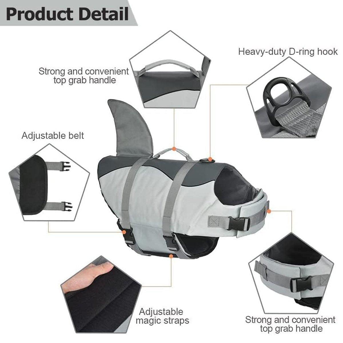 Pet Life Jacket Dog Swim Vest Outdoor Water Gear for Summer Swimming Activities - Pink L