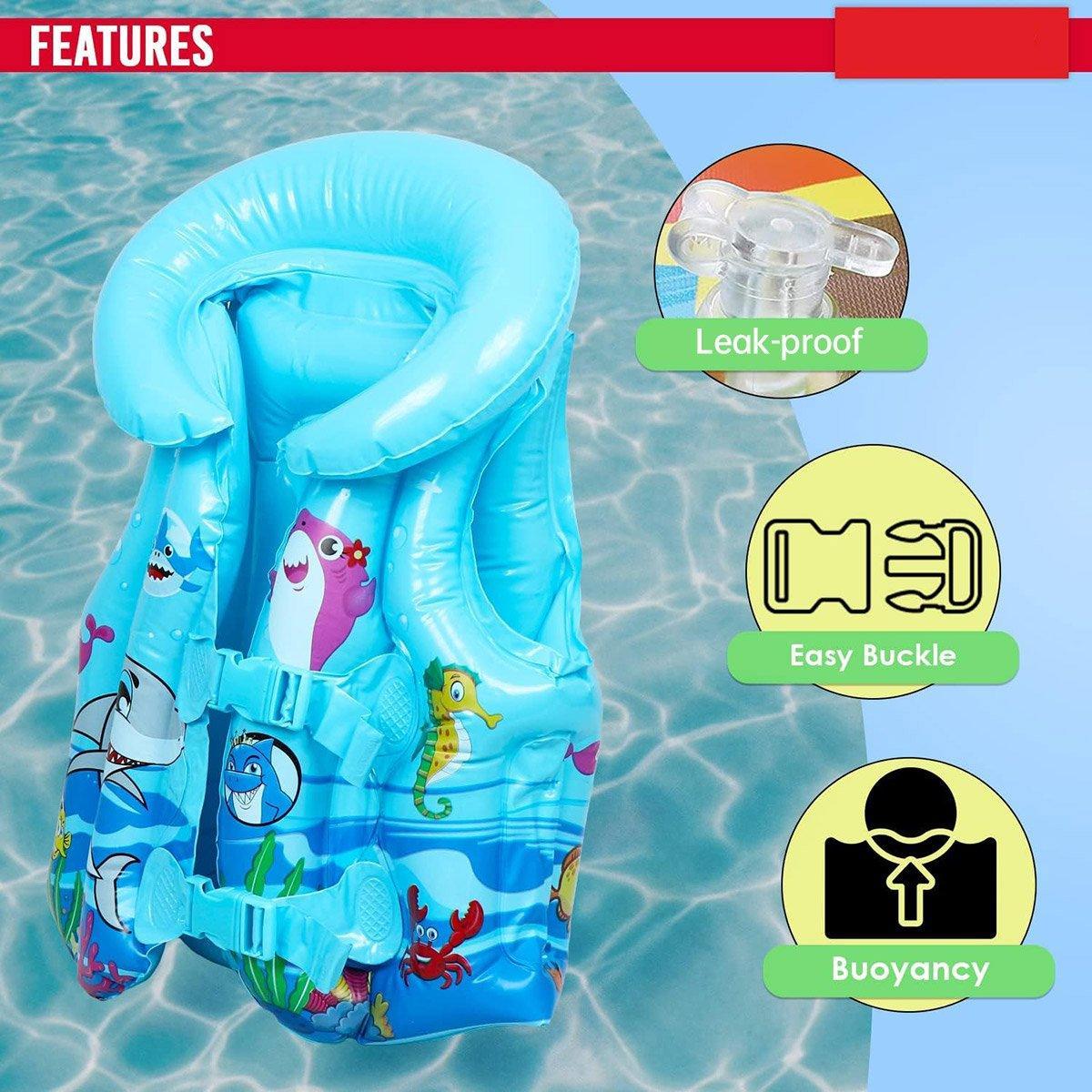 Inflatable Swim Vest with Buoyancy Support for Water Activities and Training Use - Pink-M