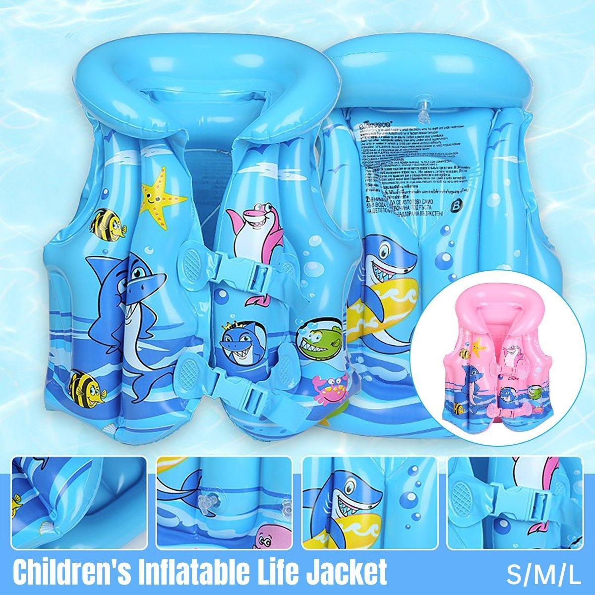 Inflatable Swim Vest with Buoyancy Support for Water Activities and Training Use - Pink-S
