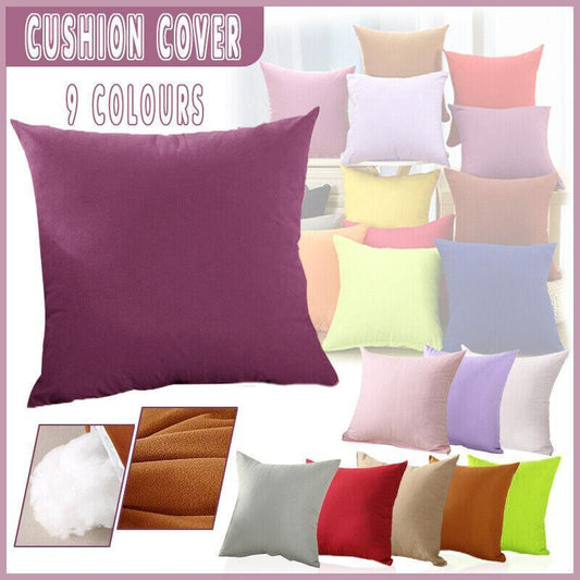 50cm*50cm Multicoloured Plain Solid Colour Cushion Cover Decorative Pillow Case - Light Purple