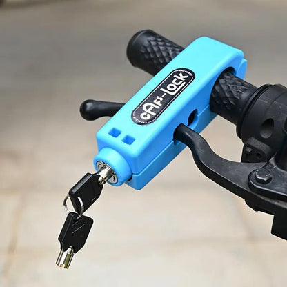 Motorcycle and Electric Bike Handlebar Lock Anti-Theft Security Lock for Bikes - Red