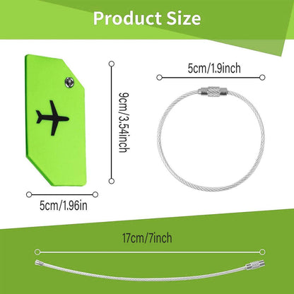 5PCS High-Quality Silicone Luggage Tags Name Address Boarding Pass Travel ID - Black