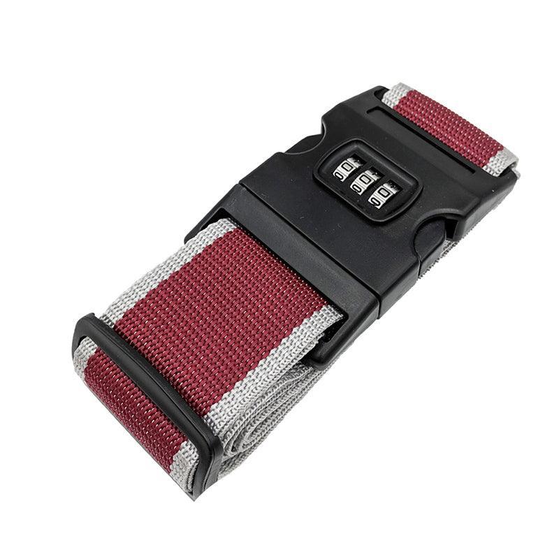 Luggage Strap Code Password Travel Suitcase Secure Lock Safe Nylon Packing Belt - Grey+Orange