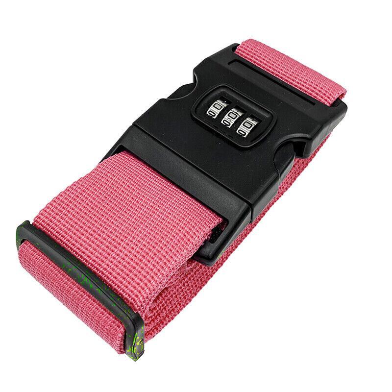 Luggage Strap Code Password Travel Suitcase Secure Lock Safe Nylon Packing Belt - Red