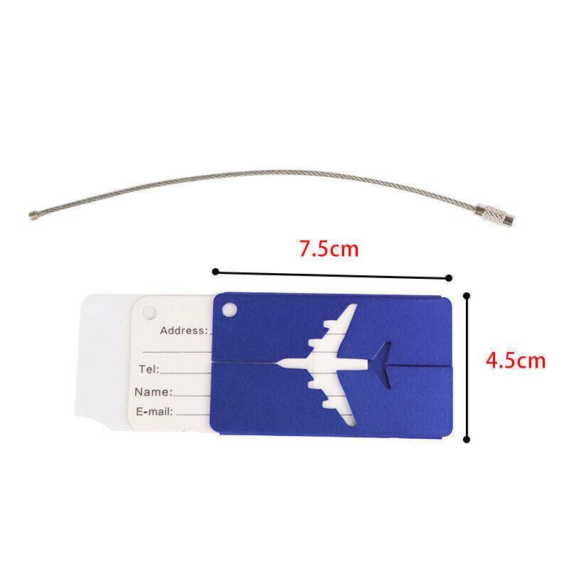 Luggage Tag Aluminum Travel Baggage Suitcase Identity Address Name Label Cards - Purple