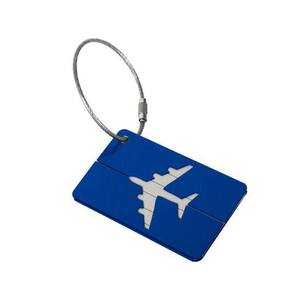 Luggage Tag Aluminum Travel Baggage Suitcase Identity Address Name Label Cards - Silver