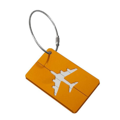 Luggage Tag Aluminum Travel Baggage Suitcase Identity Address Name Label Cards - Silver