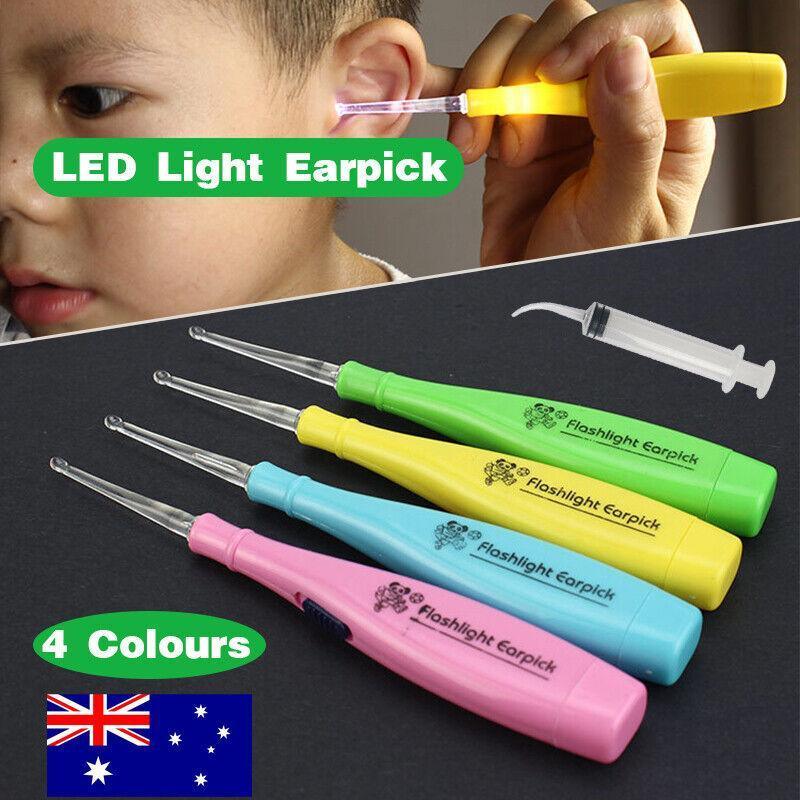 Au Tonsil Stone Remover Tool Stainless Steel Earwax Remover Led Light Earpick - Pink