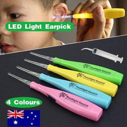 Au Tonsil Stone Remover Tool Stainless Steel Earwax Remover Led Light Earpick - Pink