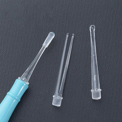 Au Tonsil Stone Remover Tool Stainless Steel Earwax Remover Led Light Earpick - Pink