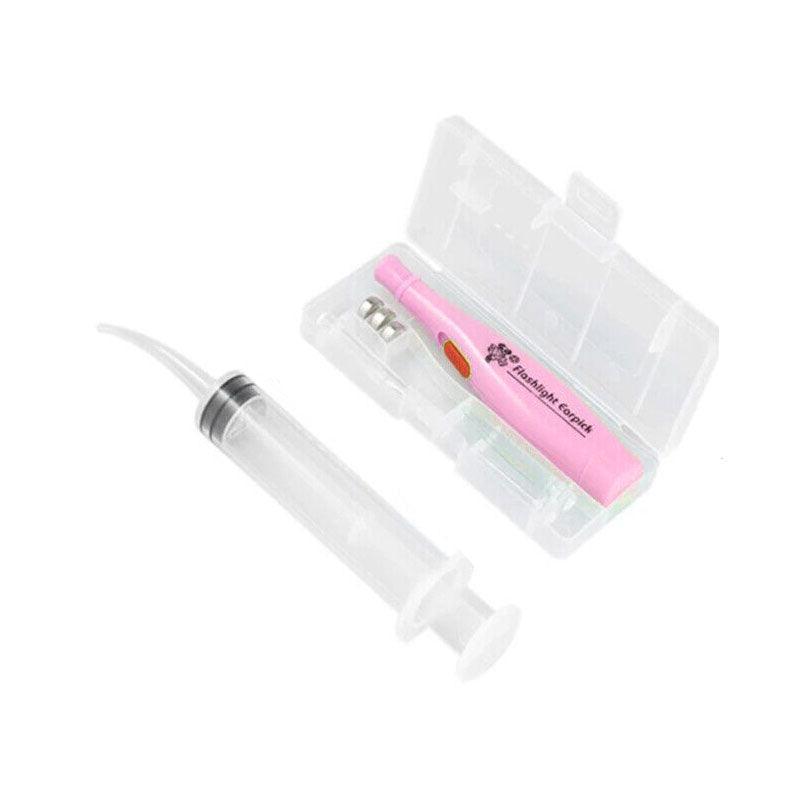 Au Tonsil Stone Remover Tool Stainless Steel Earwax Remover Led Light Earpick - Pink
