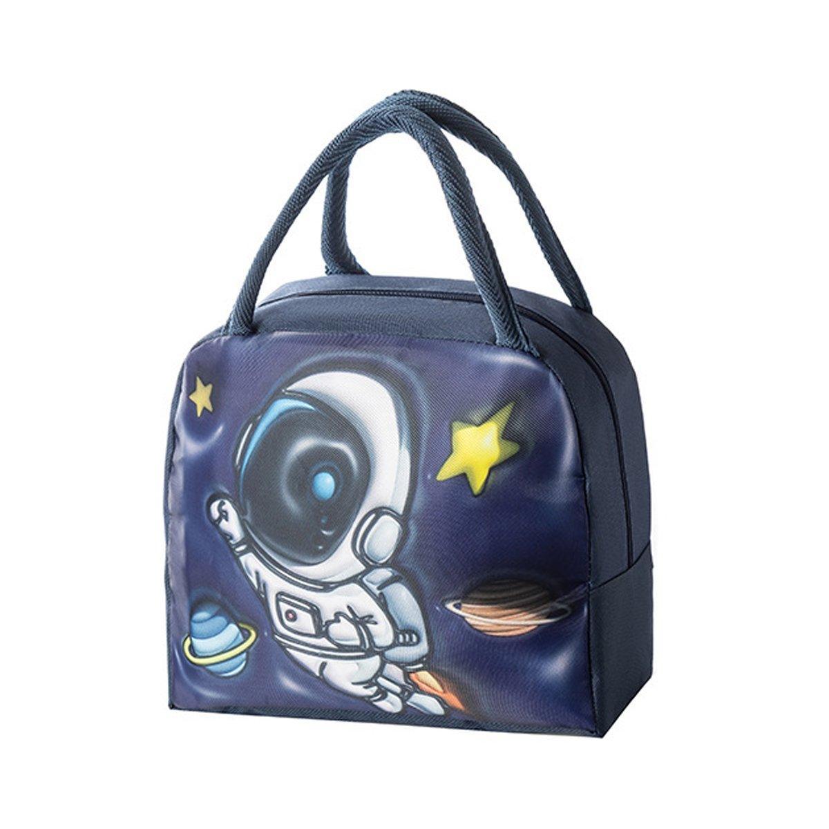 Cute 3D Cartoon Insulated Lunch Bag Oxford Fabric Bento Tote for School Use - Pink Rainbow Unicorn