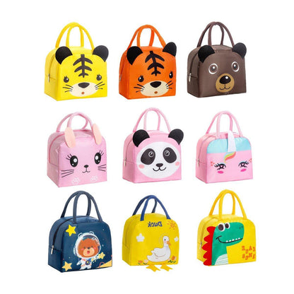 3D Bento Lunch Bag Cartoon Handbag Insulated Food Box Bag for Students LunchTote - Pink Rabbit