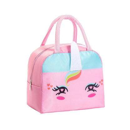 3D Bento Lunch Bag Cartoon Handbag Insulated Food Box Bag for Students LunchTote - Pink Panda