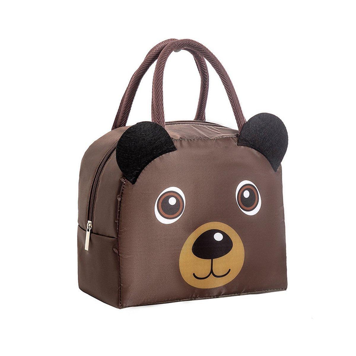 3D Bento Lunch Bag Cartoon Handbag Insulated Food Box Bag for Students LunchTote - Pink Panda