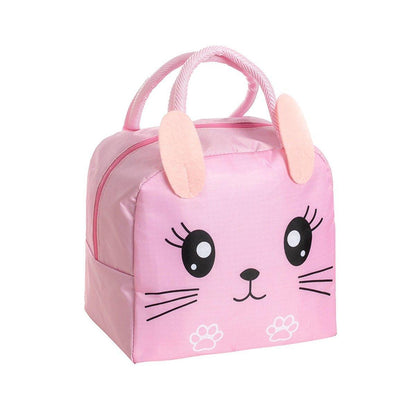 3D Bento Lunch Bag Cartoon Handbag Insulated Food Box Bag for Students LunchTote - Orange Tiger