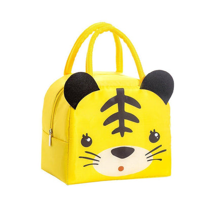3D Bento Lunch Bag Cartoon Handbag Insulated Food Box Bag for Students LunchTote - Coffee Bear