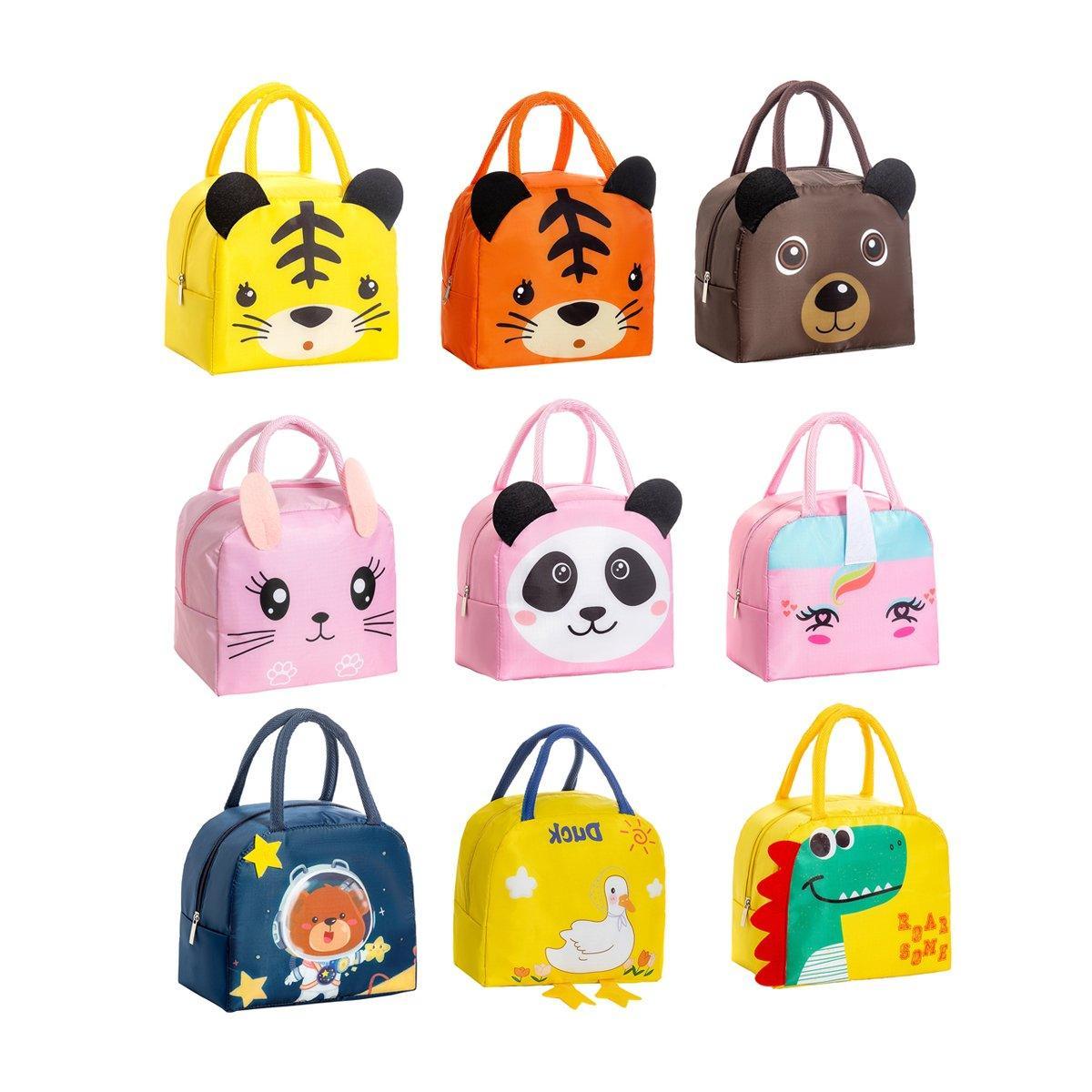 3D Bento Lunch Bag Cartoon Handbag Insulated Food Box Bag for Students LunchTote - Navy Blue Space Bear