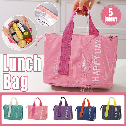 Large Capacity Lunch Bag Outdoor Picnic Aluminum Foil Portable Thermal Bag - Green