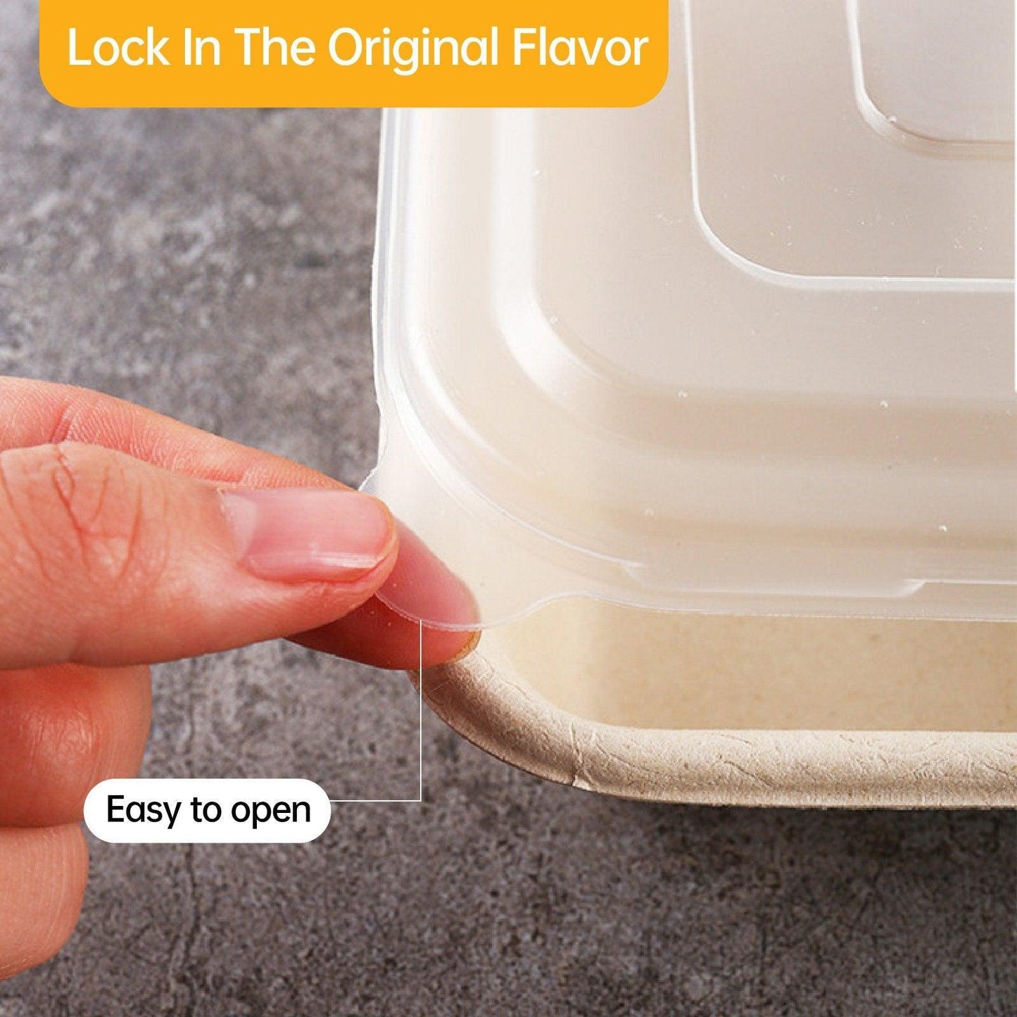 25/50pcs Biodegradable Lunch Box Microwaveable Tray with Compartment Paper Lid - 1100ml-4-50pcs