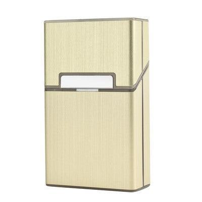 Tobacco Holder Aluminum Pocket Box Storage Container 20 Cigarette Case Lighterau - Black