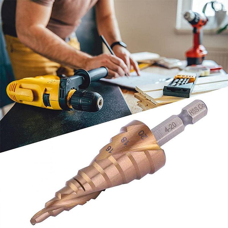 Hss M35 Cobalt Steel Step Cone Drill Bit Hole Saw Cutter 4-12/20/32Mm 5-21/27Mm - M35 Co 4-12mm