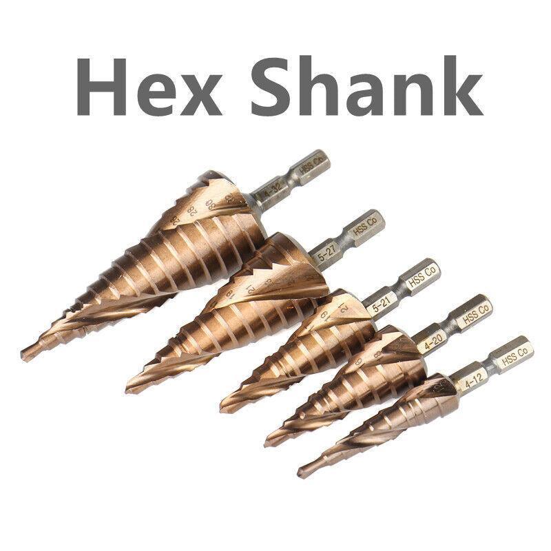 Hss M35 Cobalt Steel Step Cone Drill Bit Hole Saw Cutter 4-12/20/32Mm 5-21/27Mm - M35 Co 4-12mm