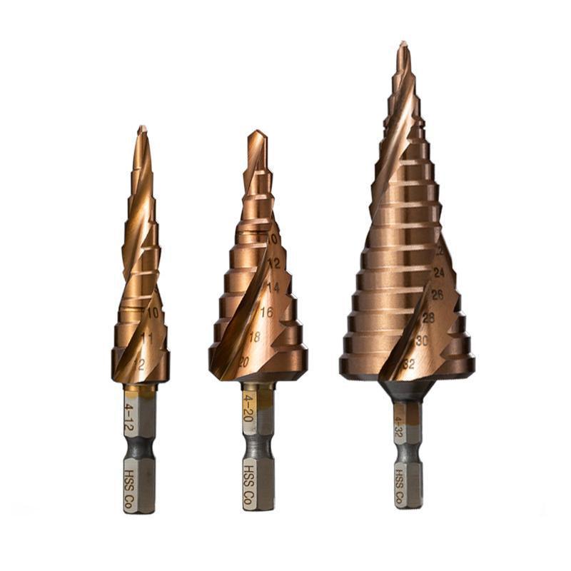 Hss M35 Cobalt Steel Step Cone Drill Bit Hole Saw Cutter 4-12/20/32Mm 5-21/27Mm - M35 Co 4-12mm