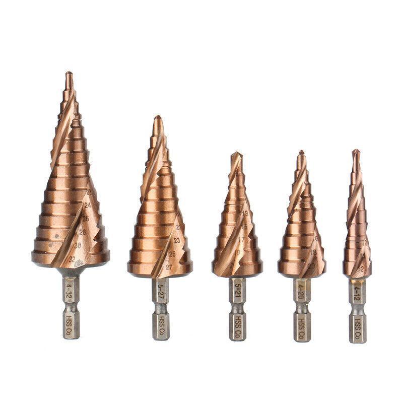 Hss M35 Cobalt Steel Step Cone Drill Bit Hole Saw Cutter 4-12/20/32Mm 5-21/27Mm - M35 Co 4-32mm