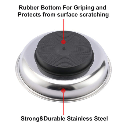 3 4 6 Inch Magnetic Parts Tray Set Stainless Steel Tool Bowl Organizer Holder